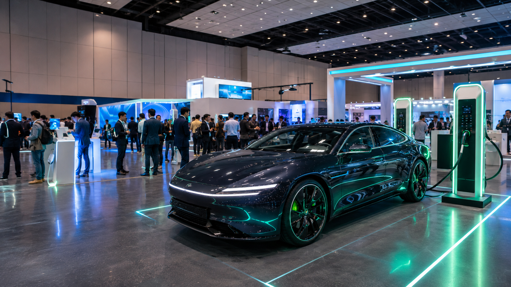 Electric vehicle expo floor